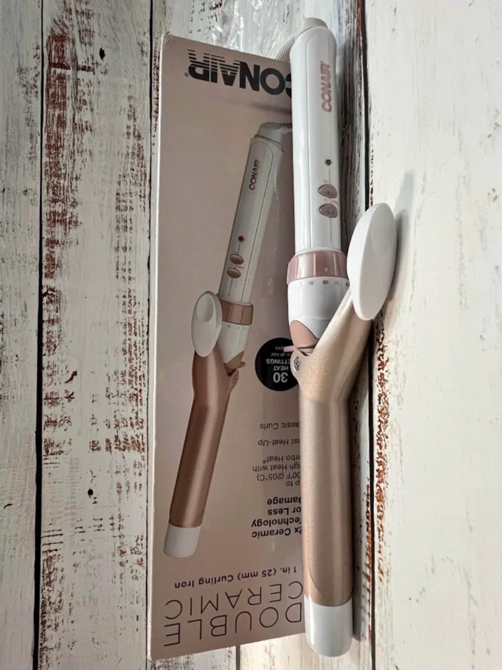 Conair Double Ceramic 1” Curling Iron 30 Heat Settings Fast Heat Up w/ Box - Picture 2 of 2